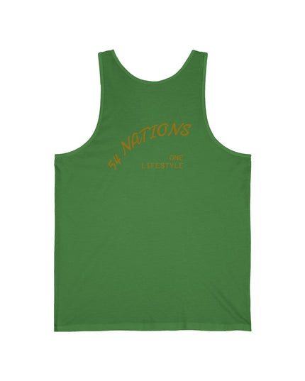 54 Nations "One Lifestyle" White Tank Top  Cultural Pride Summer Tank