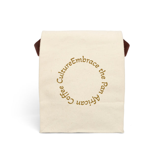 Canvas Lunch Bag Embrace Coffee Culture Insulated Tote with Strap