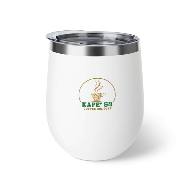 Insulated coffee cup for travel by KAFE' 54, perfect for keeping drinks hot or cold while on the go.