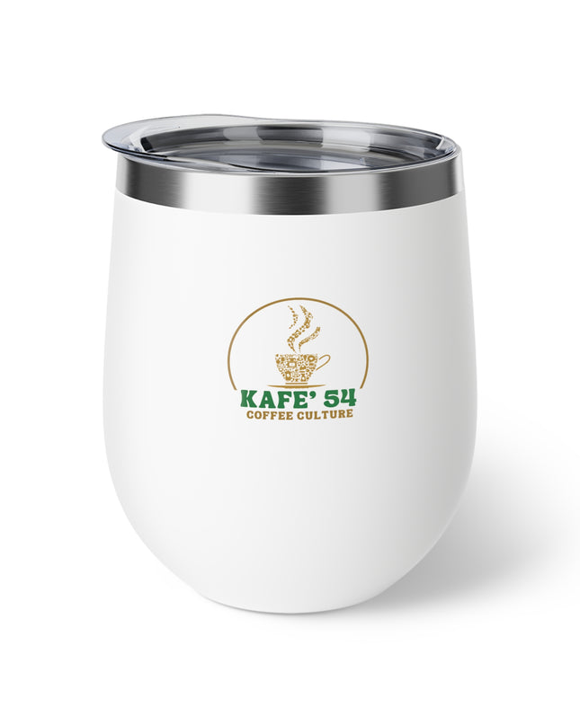 Insulated coffee cup for travel by KAFE' 54, perfect for keeping drinks hot or cold while on the go.