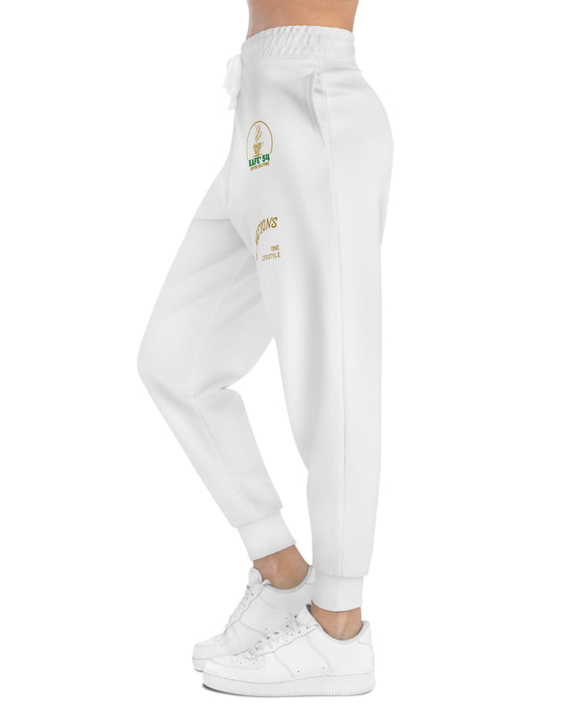 Stylish Athletic Joggers with Gold Embroidery