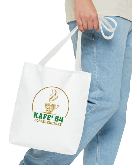 Coffee Culture Tote Bag - More featuring KAFE' 54 logo and coffee cup design.