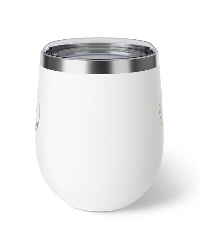 Insulated coffee cup for travel, stylish white design perfect for coffee lovers, keeps drinks warm or cold.