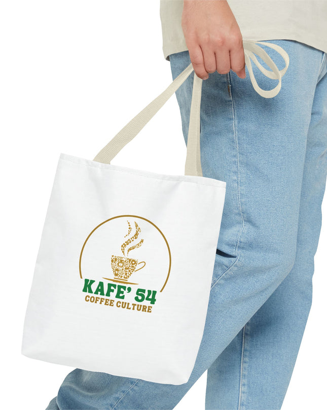 Coffee Culture Tote Bag - More featuring KAFE' 54 logo and coffee cup design.