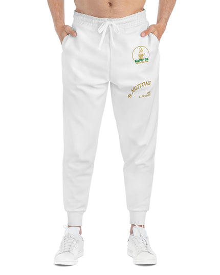 Stylish Athletic Joggers with Gold Embroidery