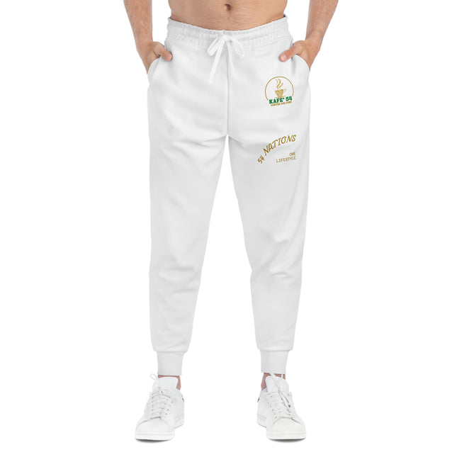 Stylish Athletic Joggers with Gold Embroidery