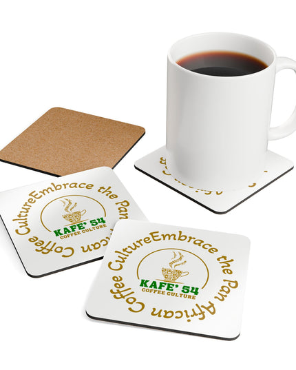 KAFE' 54 Coffee Culture Pan-African Logo cork coaster 4-pack